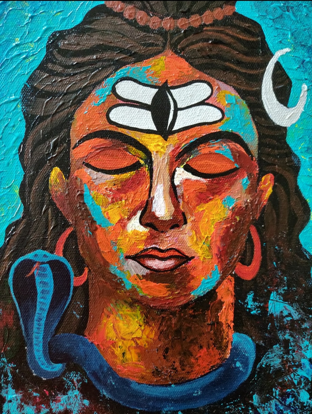 acrylic artwork Lord Shiva painting