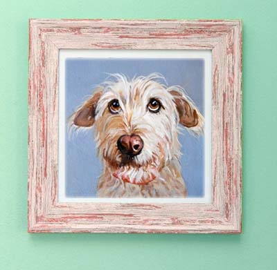 Custom paintings of a scuffy dog