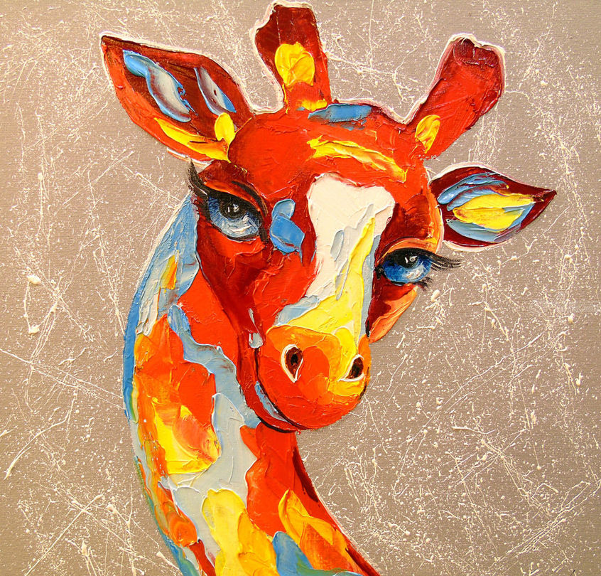 giraffe acrylic painting